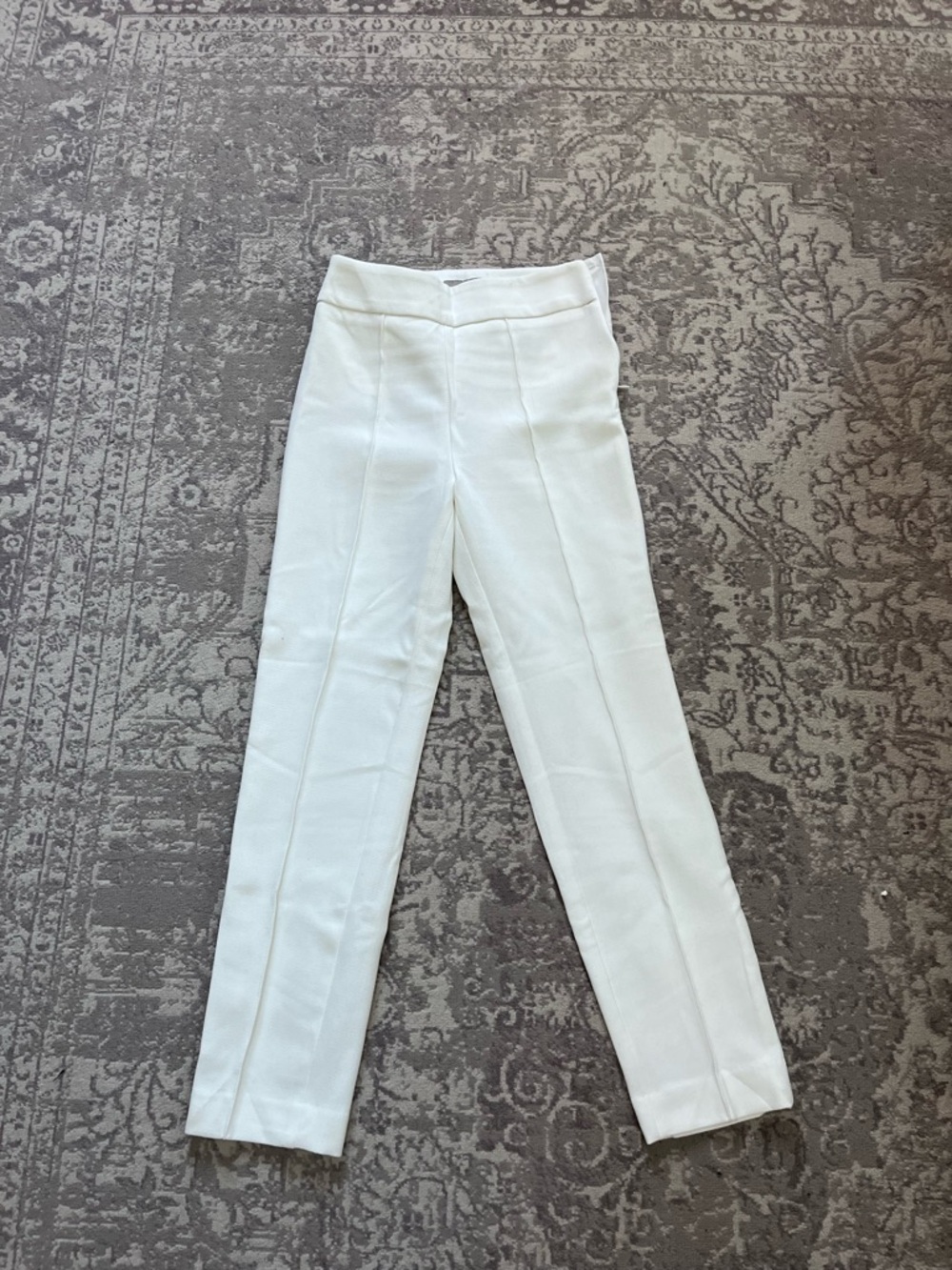 H&M White Tailored High-Waist Trousers